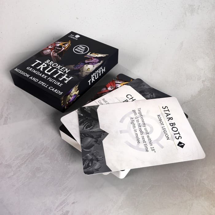 Broken Truth Grimdark Future Mission and Spell Cards